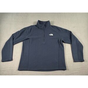 The North Face Men's L Navy Waffle Fleece 1/4 Zip Pullover Lightweight Jacket